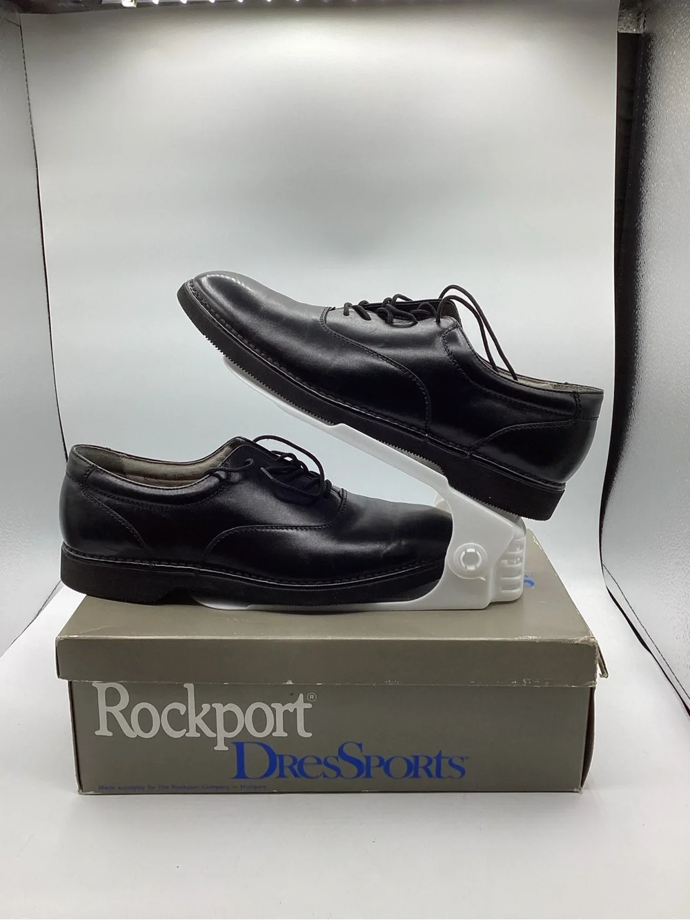 Rockport Men's Black Leather Oxford Dress Shoes Size 10.5
